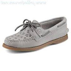 NEW SPERRY Anchor Embossed Leather Upper Shoes